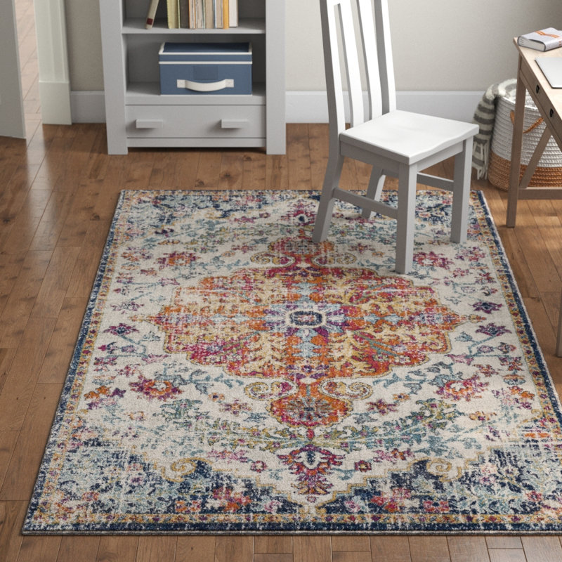 Mistana™ Hillsby Oriental Blue/Orange Area Rug & Reviews | Wayfair